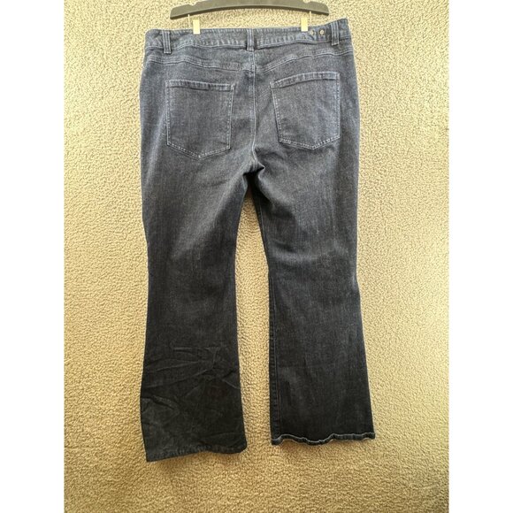Cabi Trouser Jeans Denim Jeans Size 18 Dark Wash Stretch Wide Leg - Picture 7 of 10